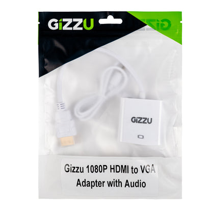 Gizzu 1080P HDMI to VGA Adapter with Audio