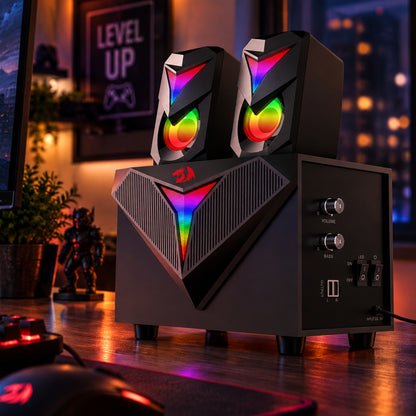 REDRAGON 2.1 Satellite Speaker TOCCATA RGB 11W Gaming Speaker - Black