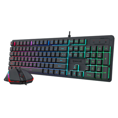 Redragon S107 RGB Gaming Essentials Wired Gaming Keyboard and Mouse Bundle